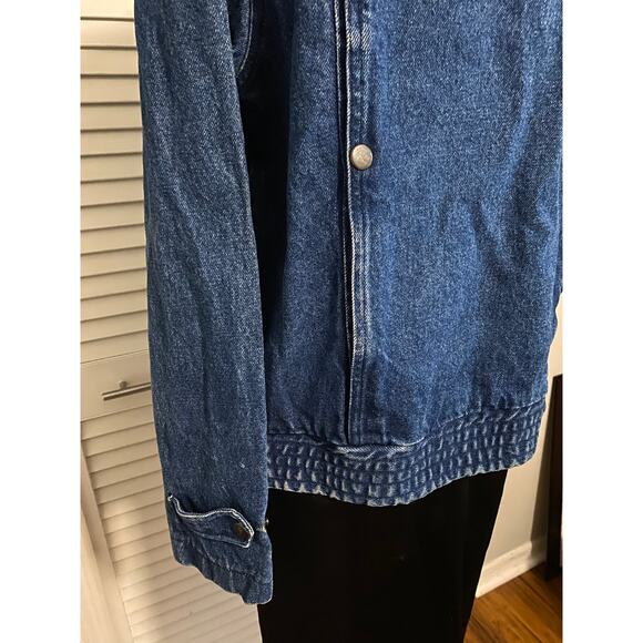 Vtg 90s Denim Jacket size Small Unisex double-breasted Jean jacket snap closure. - Picture 8 of 9